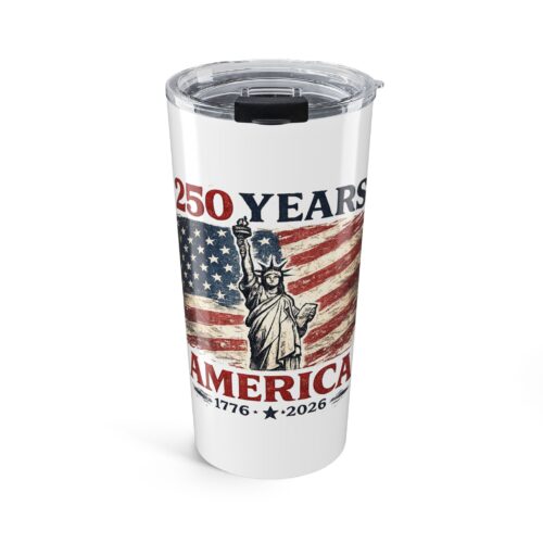 20oz Patriotic America Tumbler – "250 Years America 1776–2026" Statue of Liberty Travel Mug