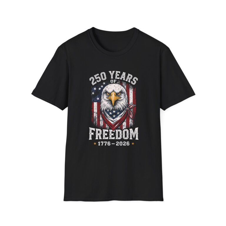 250 Years of Freedom Eagle T-Shirt — Patriotic 1776–2026 American Flag Tee