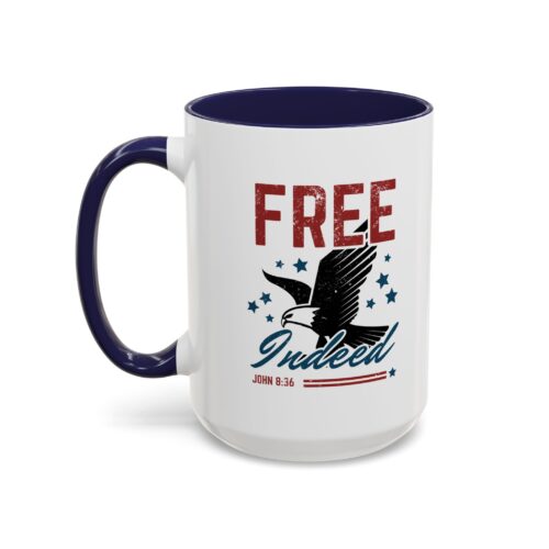 "Free Indeed" Patriotic Christian Accent Mug