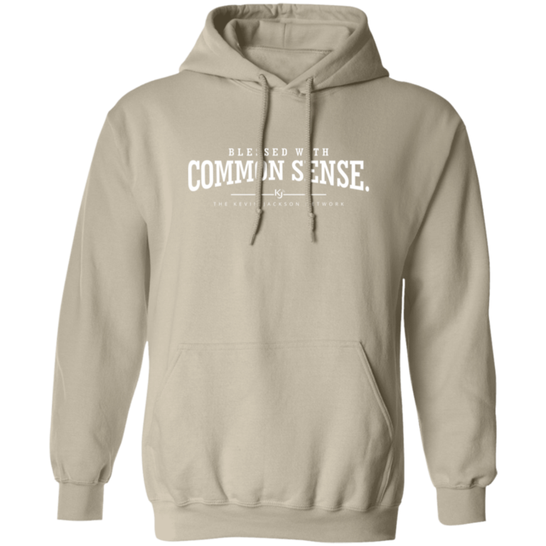 Blessed with Common Sense White Letter Hoodie
