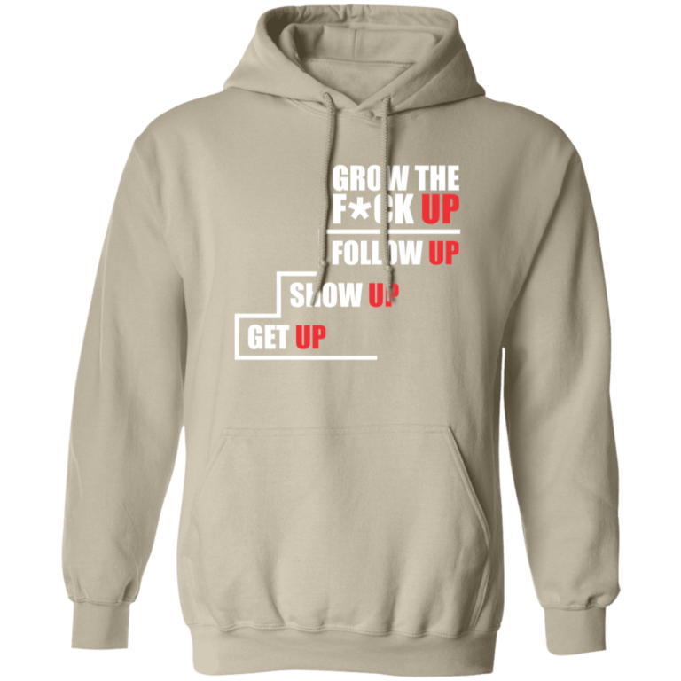 Grow Up White Letter Hoodie